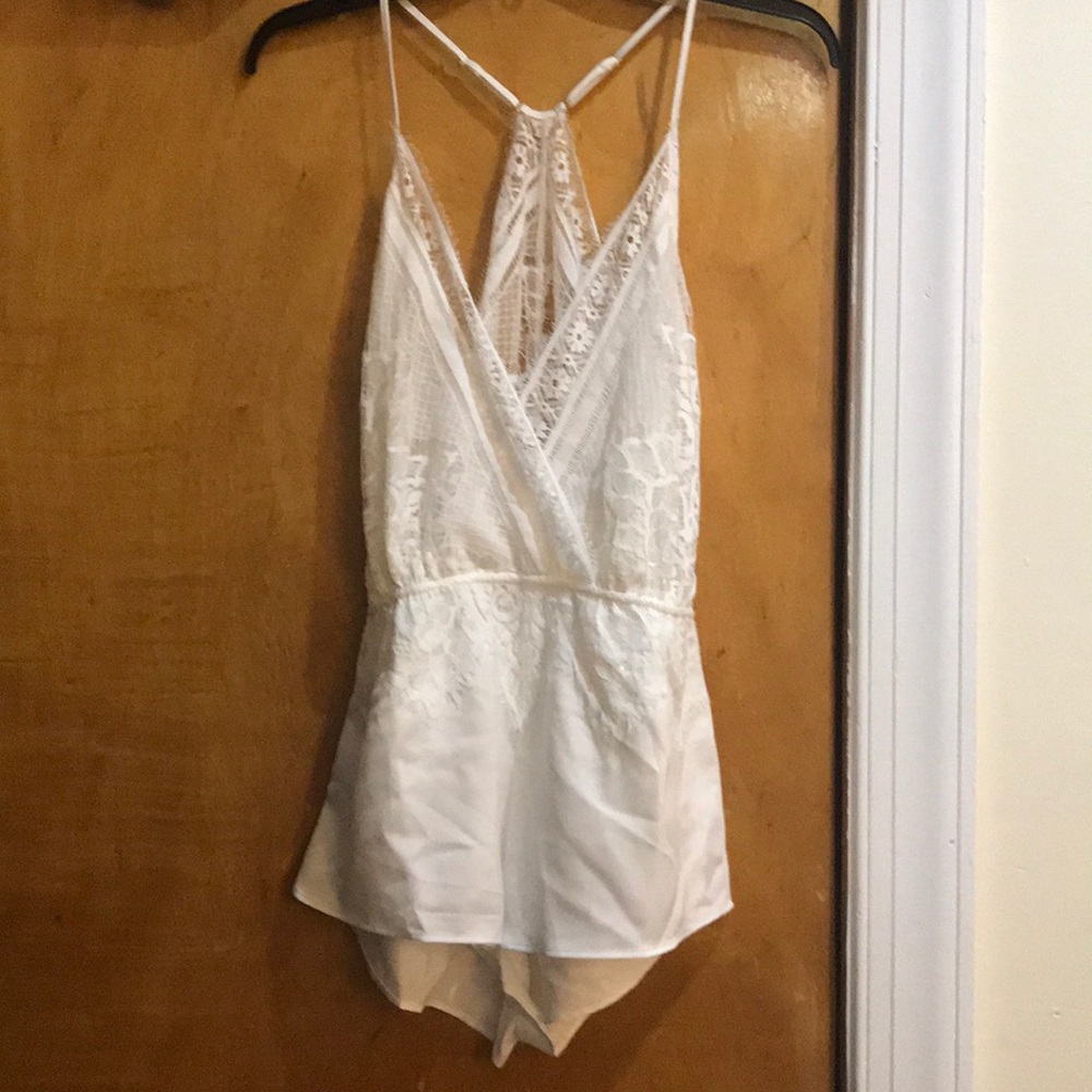 Adorable white lace romper nighty